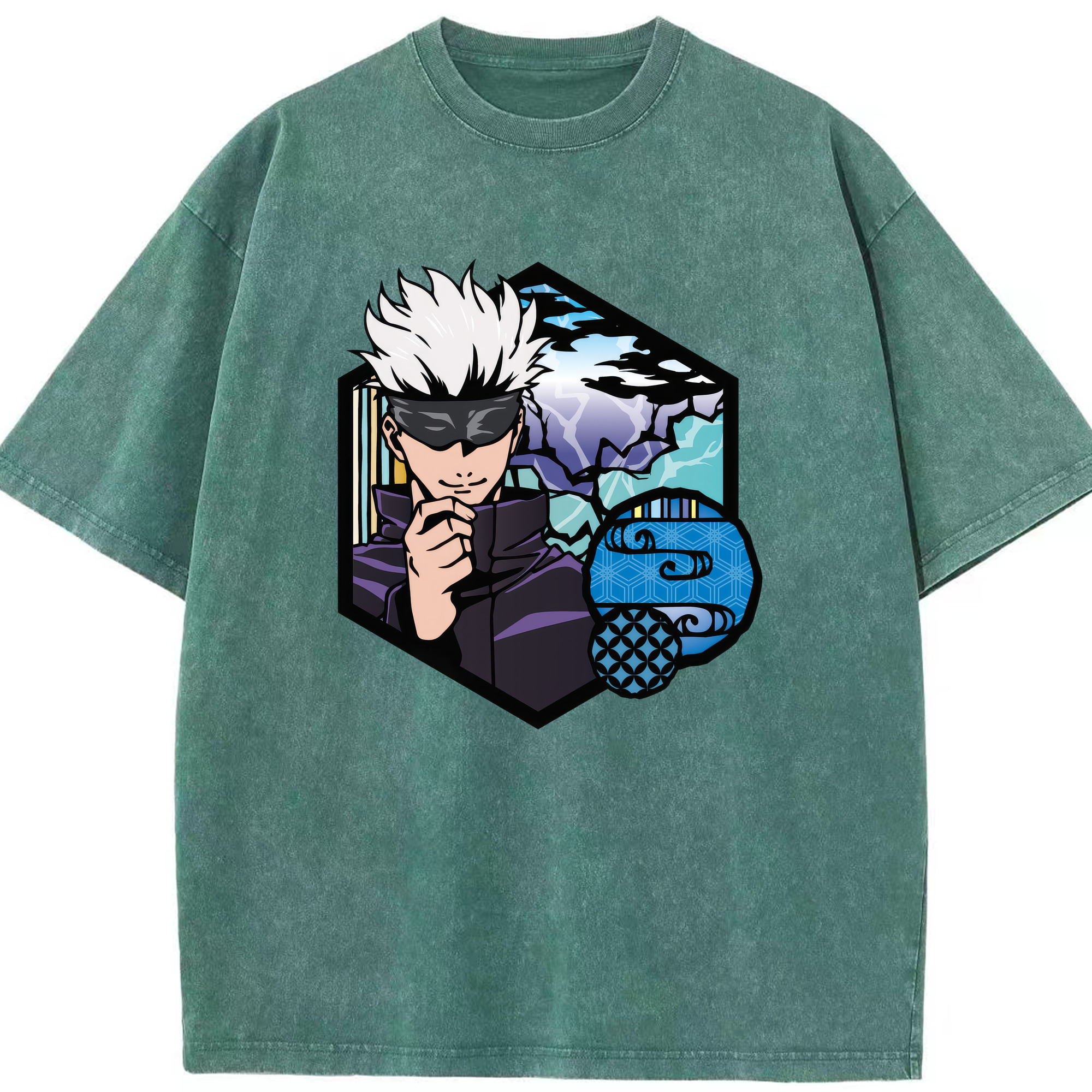 （画像用） 呪術廻戦 Jujutsu Kaisen 綿100% ヴィンテージ風 半袖Tシャツ（フロントプリント）